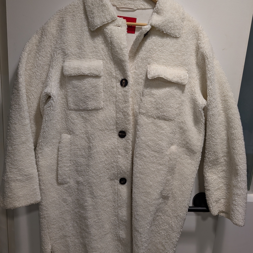 Hugo Boss Women's White Sherpa Coat